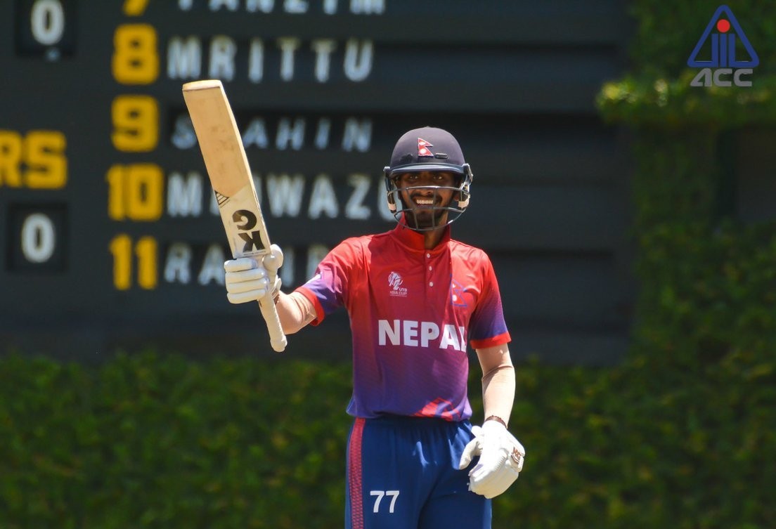 एसीसी यू–१९ एसिया कप क्रिकेट प्रतियोगिता अन्तर्गत  नेपाल बंगलादेशसँग ६ विकेटले पराजित