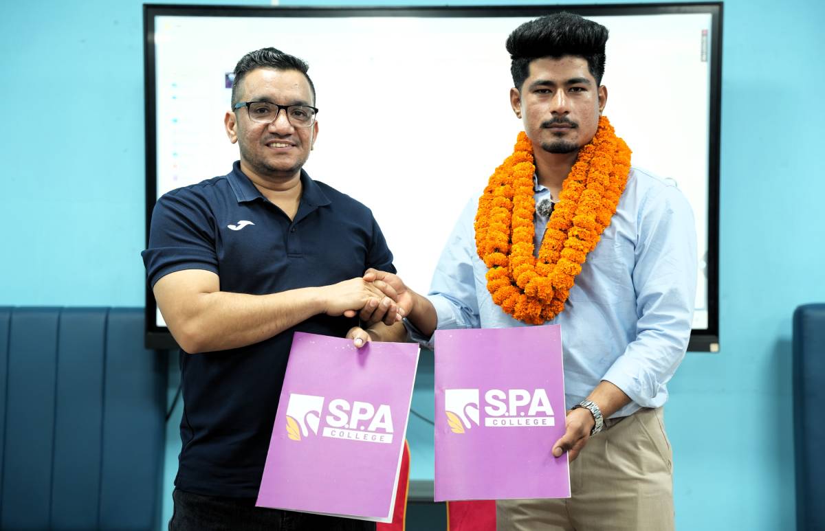 नेपाली क्रिकेटर लोकेश बम एसपीए कलेजको ब्राण्ड एम्बासडरमा नियुक्त