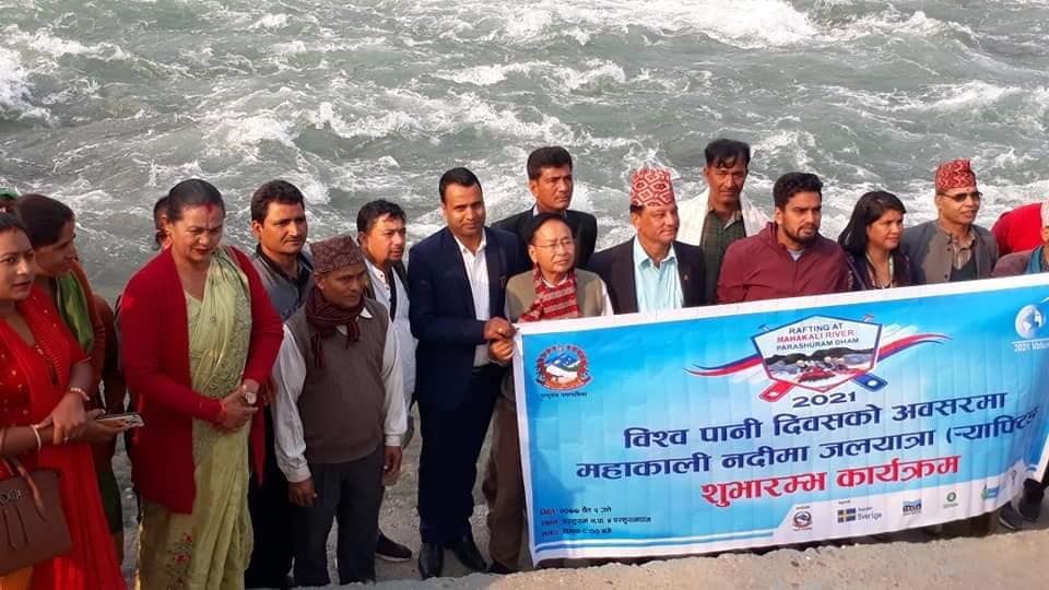 विश्व पानी दिवसको अवसरमा नेपाल–भारतको सीमा नदी महाकालीमा र्‍याफ्टिङ सुरु