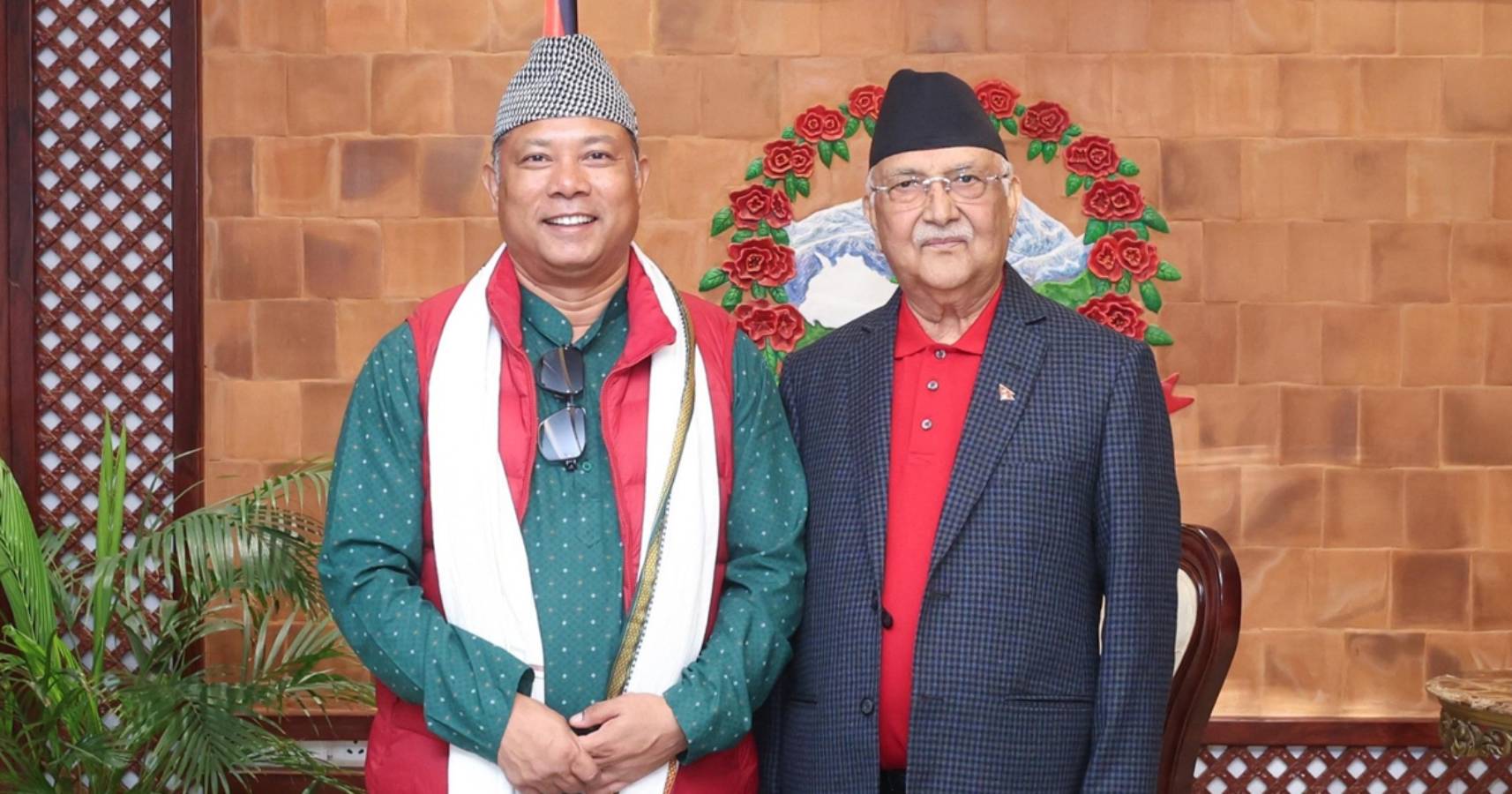 प्रधानमन्त्री ओली र चौधरीबीच भेटवार्ता